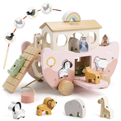 Wooden Noah's Ark Montessori Toy