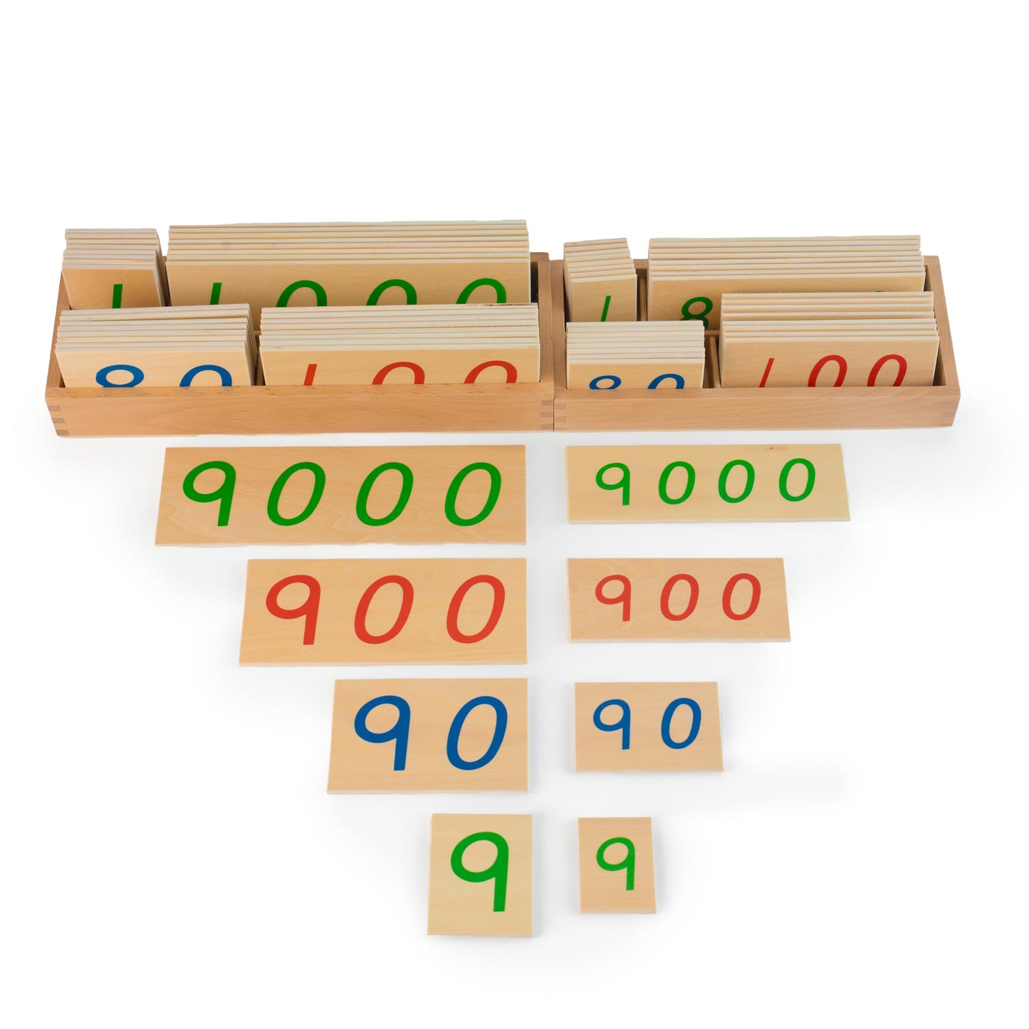 Montessori Wooden Decimal Number Cards Set