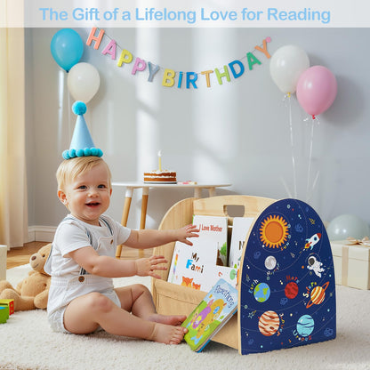 Double-Sided 4-Tier Montessori Kids Bookshelf