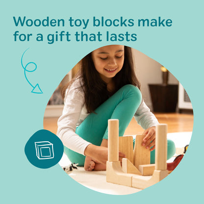 60-Piece Wooden Building Blocks Set