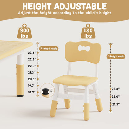Brelley Height Adjustable Toddler Table and 6 Chairs Set