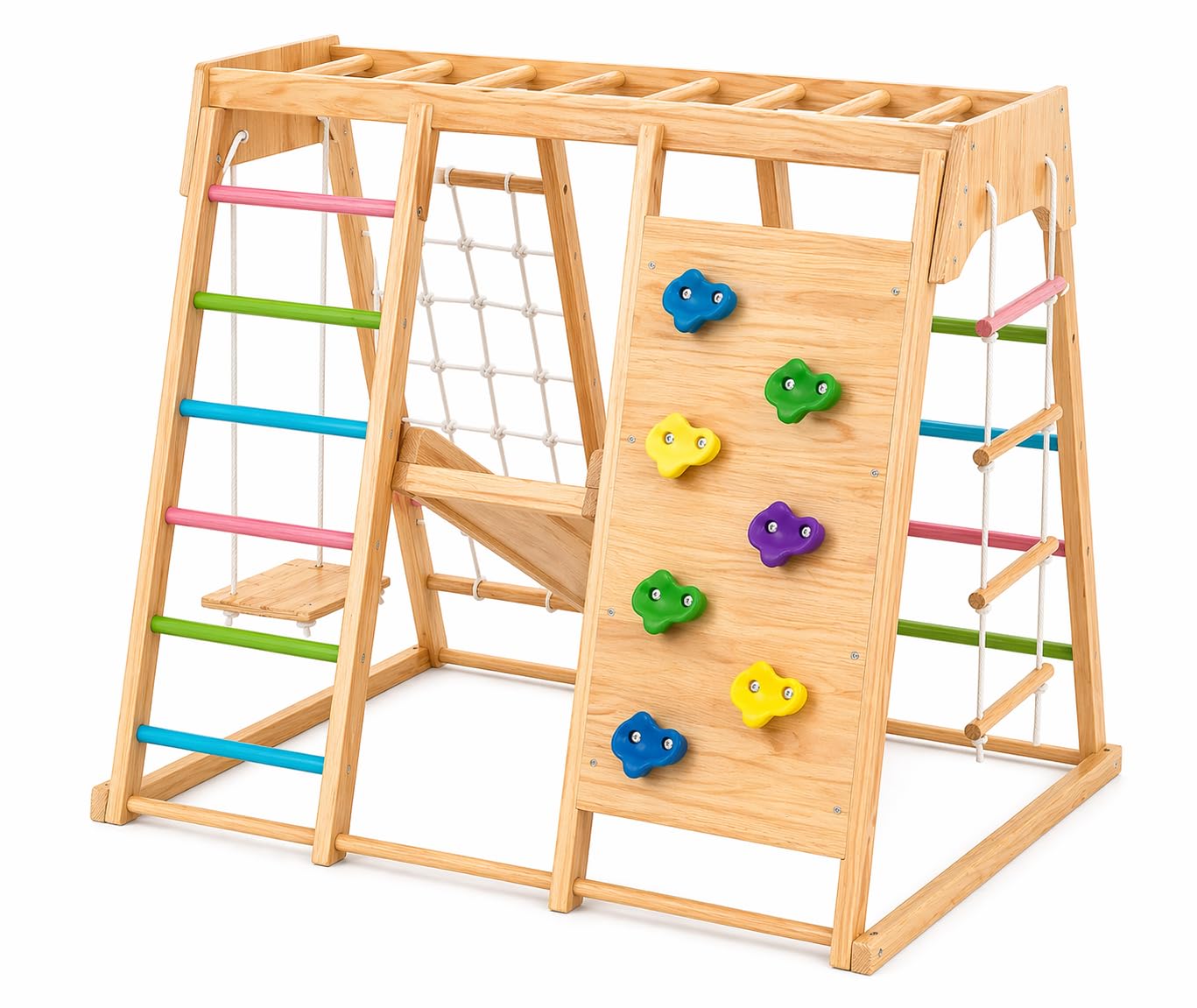 6-in-1 Wooden Indoor Playground Climber for Kids