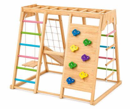 6-in-1 Wooden Indoor Playground Climber for Kids