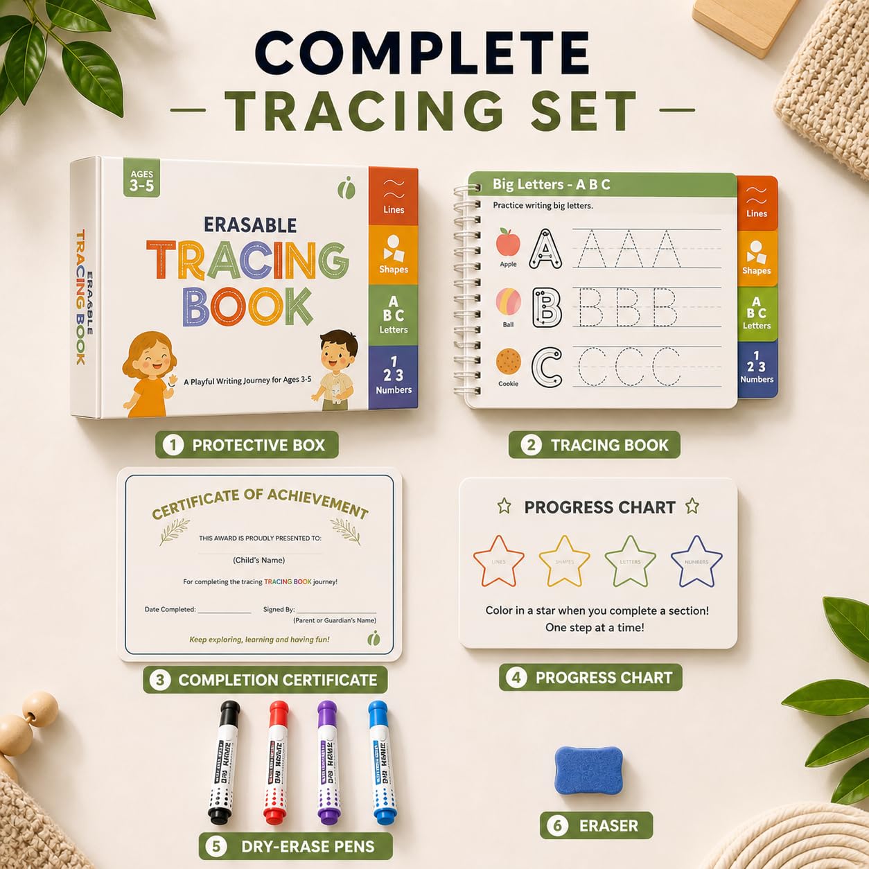 Reusable ABC Tracing Workbook for Kids