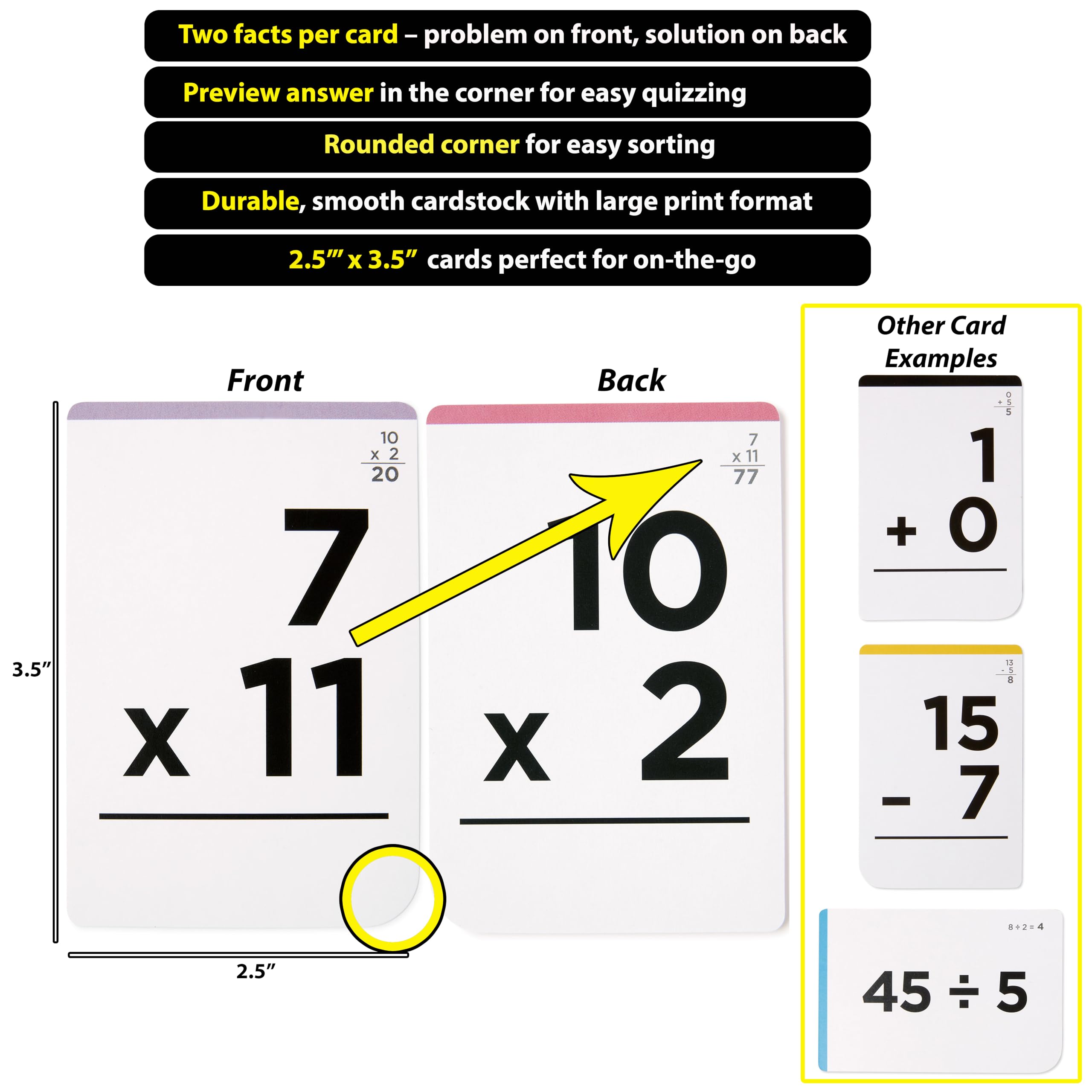Jumbo Math Flash Cards Learning Set for Kids
