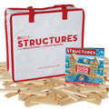 MindWare KEVA Structures 400 Plank Wooden Building Blocks Set - Includes 400 Pine KEVA Planks, Canvas Storage Bag and Full-Color Idea Book