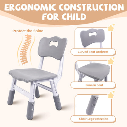 Height Adjustable Kids Table and Chairs Set