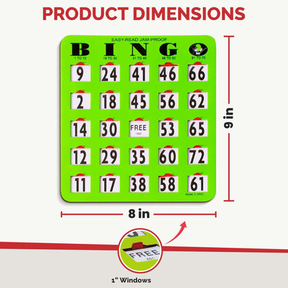 Large Print Bingo Cards with Sliding Windows