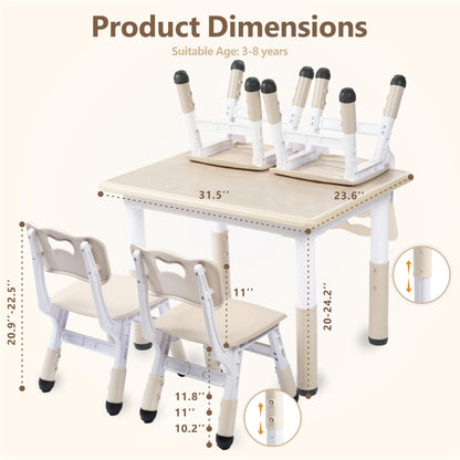 Kinder King Kids Table & 4 Chairs Set