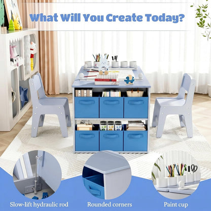 3-in-1 Kids Art Table and Easel Set