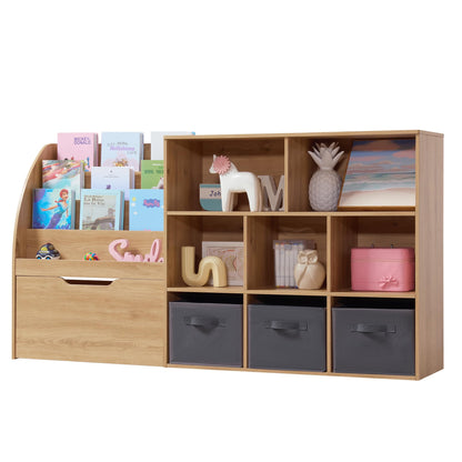 Kids Toy Storage Organizer with Bookshelf Drawers