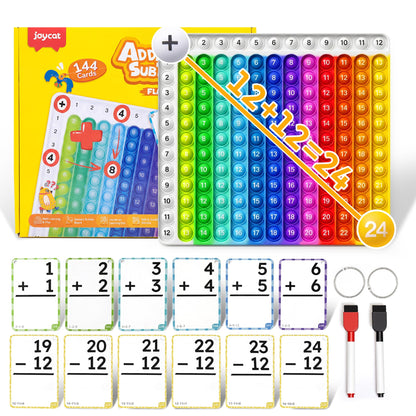 Math Flash Cards with Fidget Learning Chart