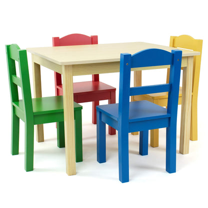 Humble Crew Kids Wood Table & 4 Chairs Set, Toddler