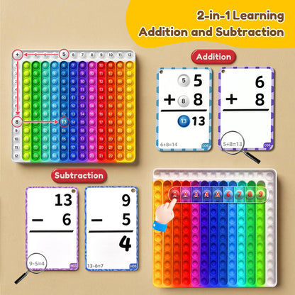 Math Flash Cards with Fidget Learning Chart