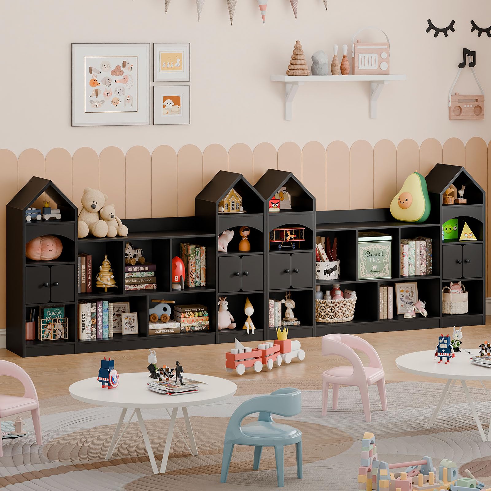 Castle Shape Kids Bookshelf & Toy Storage Organizer