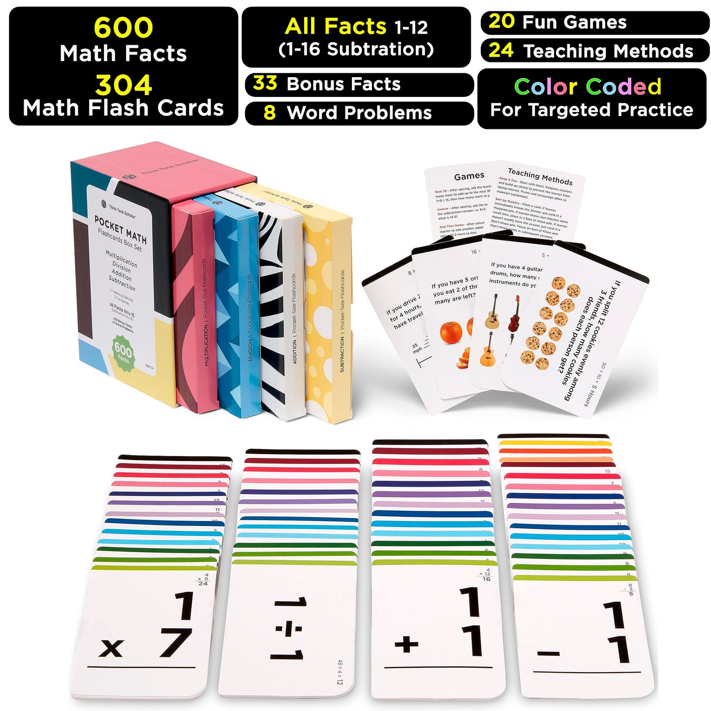 Jumbo Math Flash Cards Learning Set for Kids