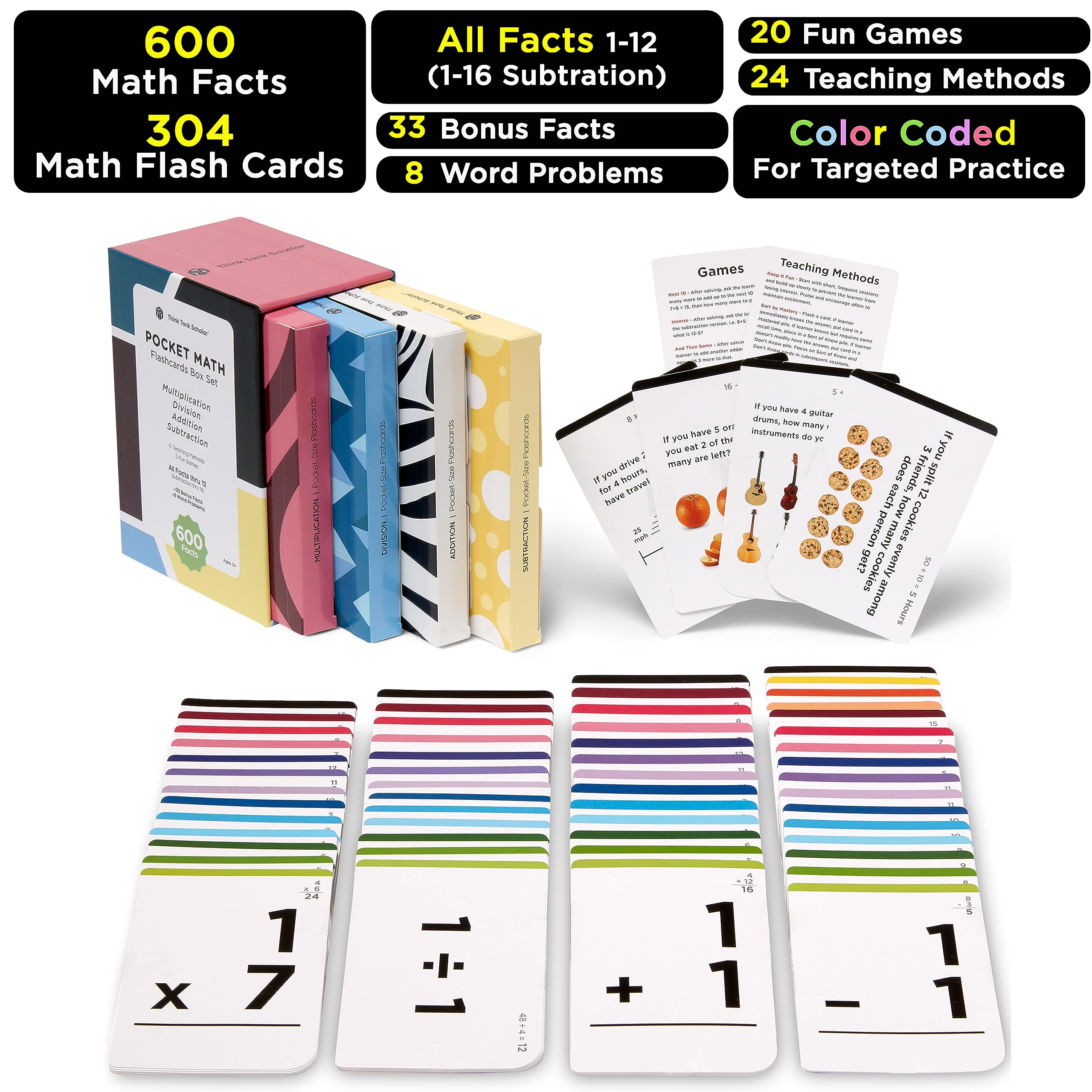 Jumbo Math Flash Cards Learning Set for Kids