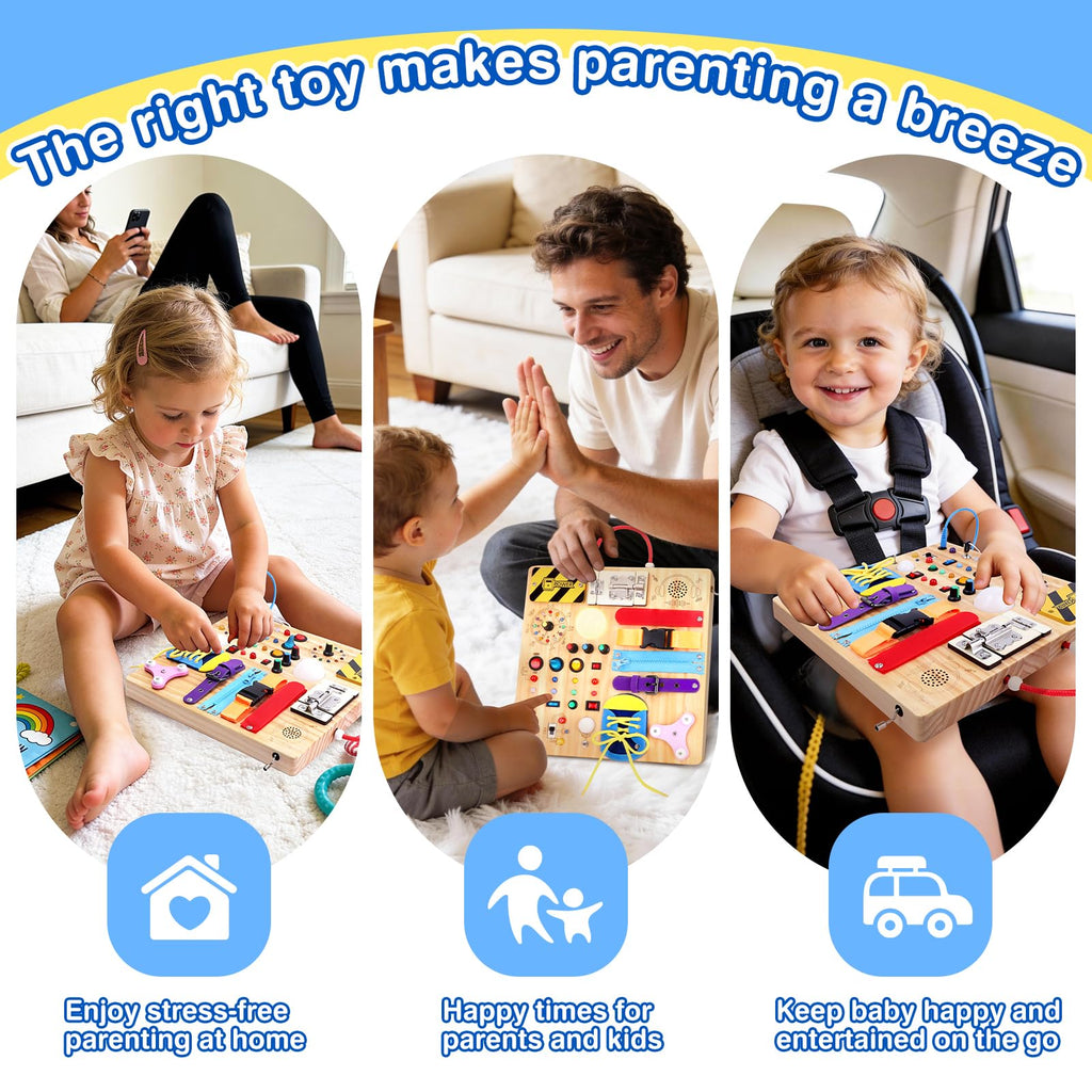 Montessori Busy Board for Toddlers 1-3 Years