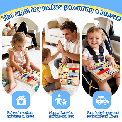 Montessori Busy Board for Toddlers 1-3 Years
