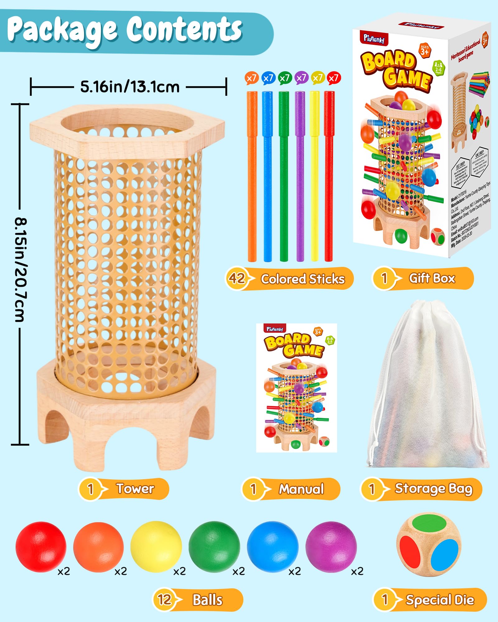 Wooden Stick Tower Montessori Game for Kids