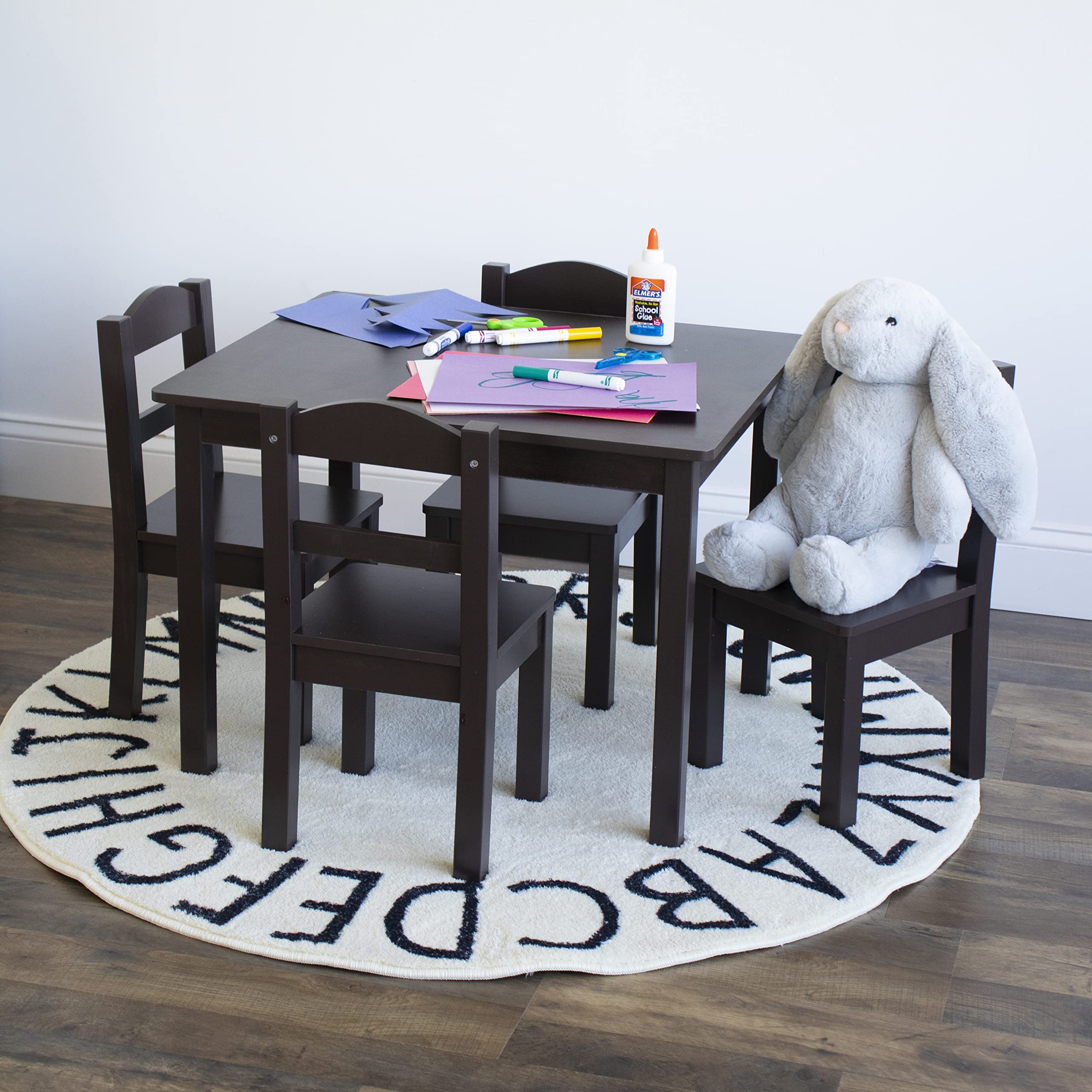 Humble Crew Kids Wood Table & 4 Chairs Set, Toddler