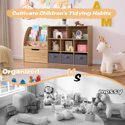 Kids Toy Storage Organizer with Bookshelf Drawers