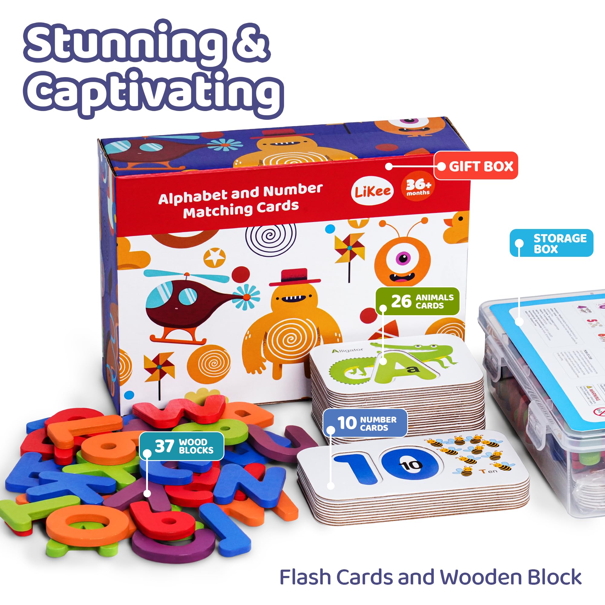 Montessori Alphabet Flash Cards & Wooden Puzzle Toy