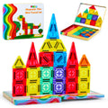 FNJO Magnetic Tiles,Magnet Building Set, Magnetic Building Blocks,Construction STEM Learning and Playing Toys for Kids, Montessori Toy for Preschool Boys Girls Toddlers Classroom Must-Haves
