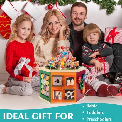 WOODMAM Wooden Activity Cube Toy