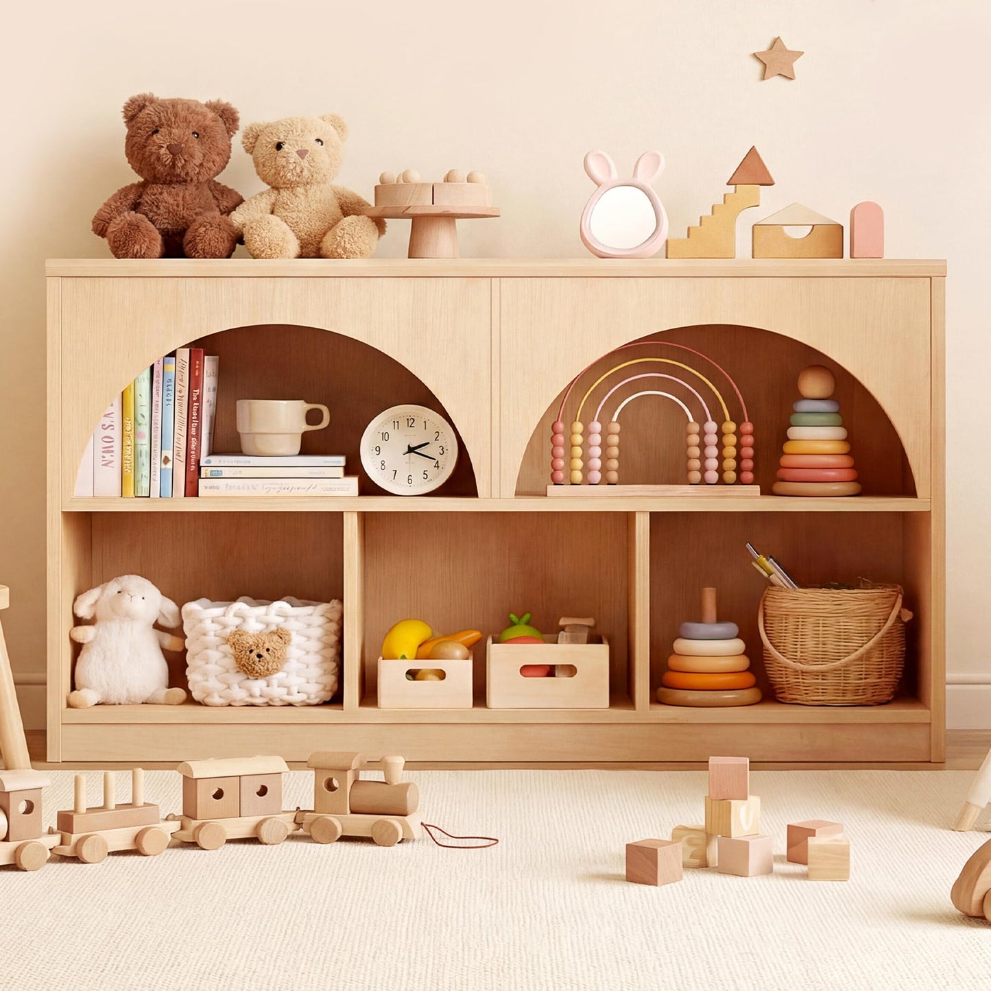 Kids Toy Storage Organizer with Bookshelf Drawers