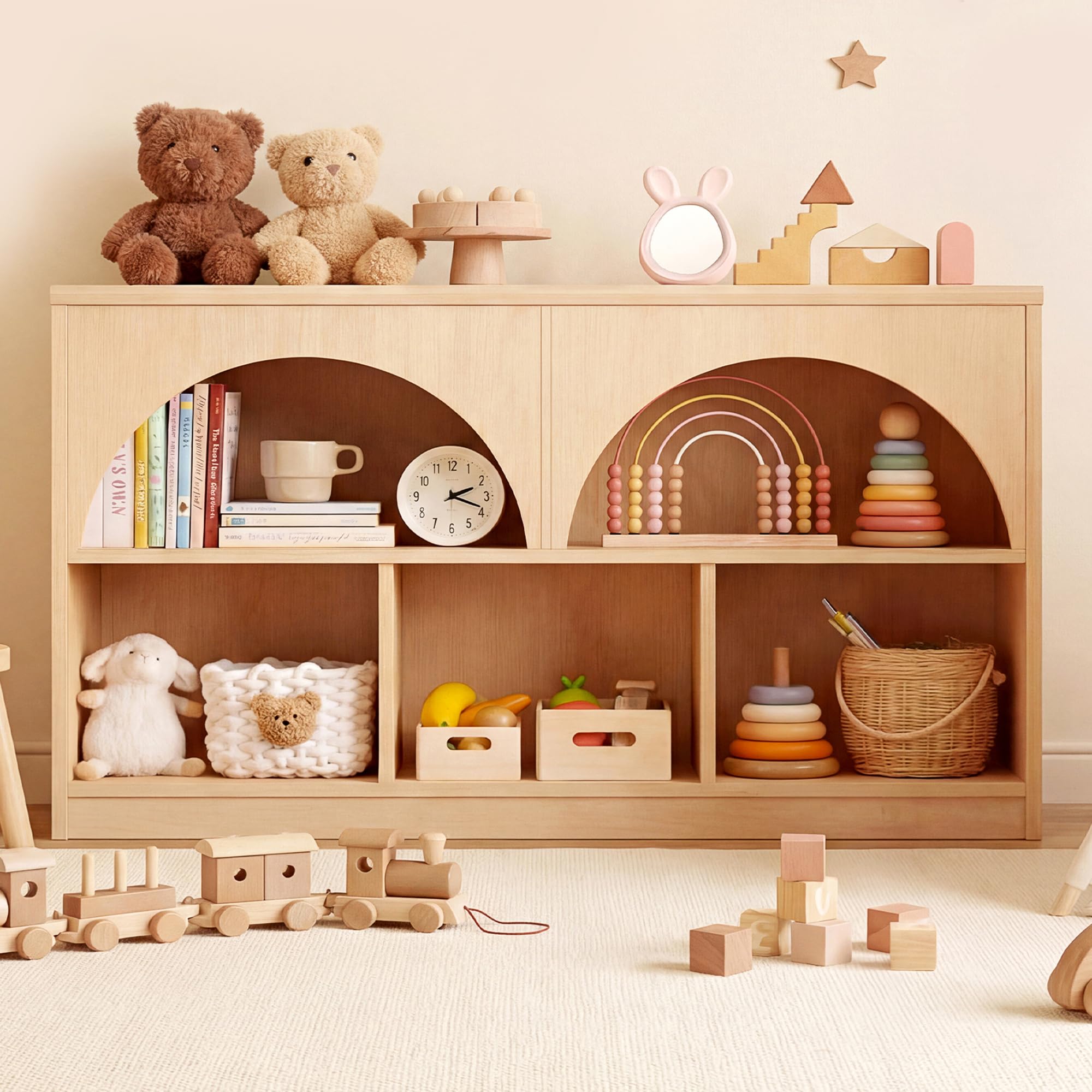 Kids Toy Storage Organizer with Bookshelf Drawers