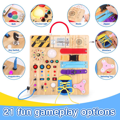 Montessori Busy Board for Toddlers 1-3 Years