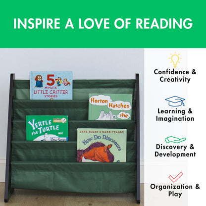 4-Tier Kids Sling Bookshelf Organizer