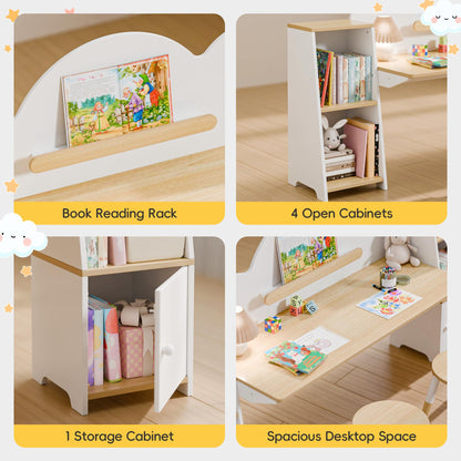 Montessori Kids Desk and Chair Set with Storage