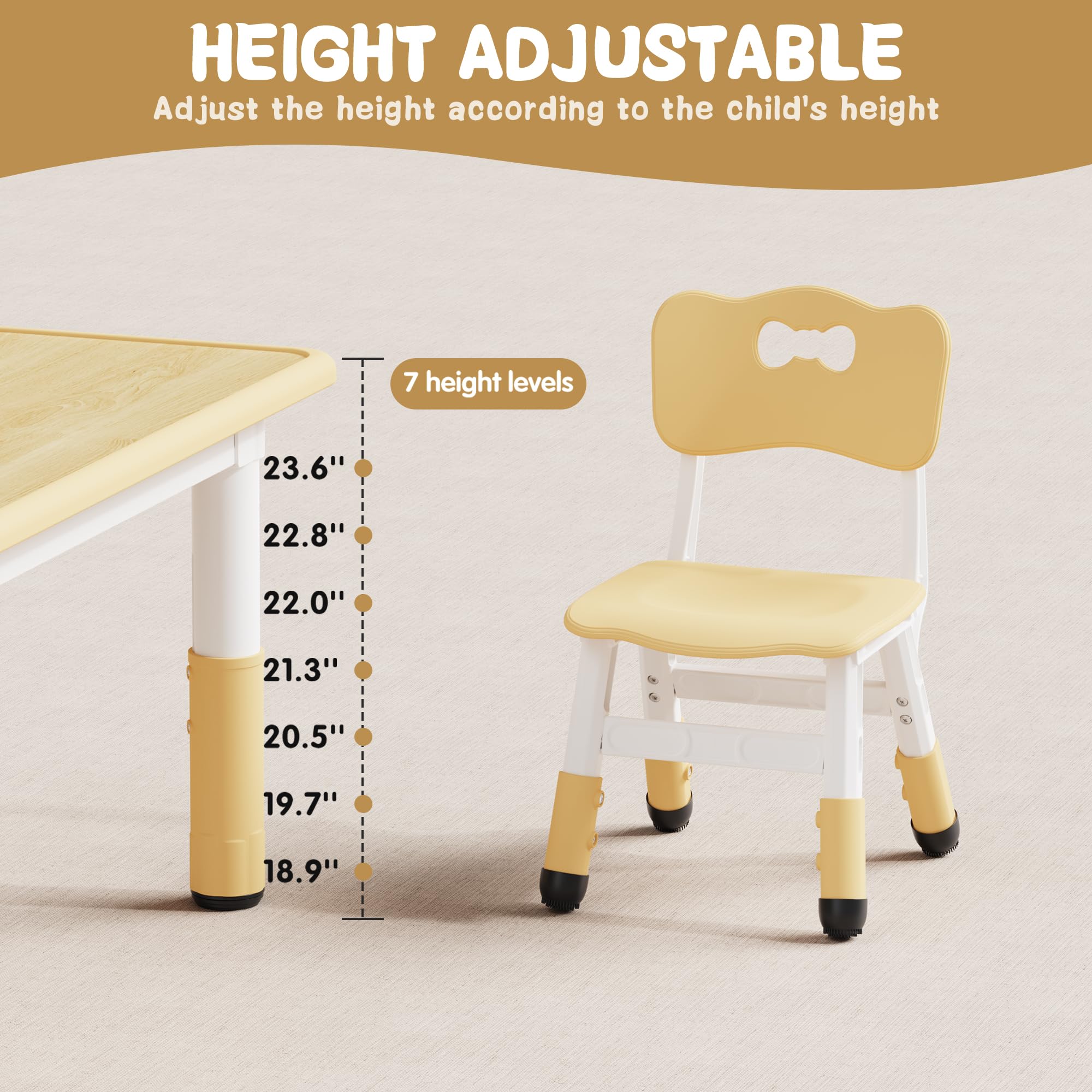 Adjustable Toddler Table and Chair Set