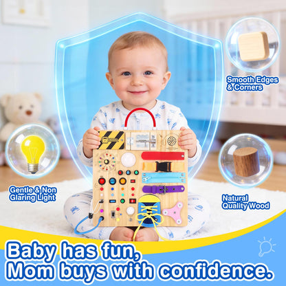 Montessori Busy Board for Toddlers 1-3 Years