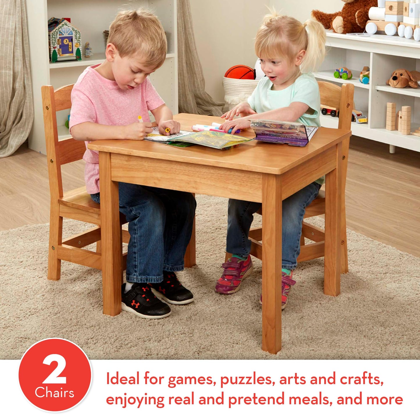 Melissa & Doug Solid Wood Table & Chairs