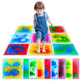 Sensory Floor Tiles: Liquid Play Mats Sensory Pads for Kids Toddlers, 9PCS Autism Sensory Toys, 12"x12" Lava Tiles for Dancing Learning, Special Education Classroom Must Haves, Gross Motor Development