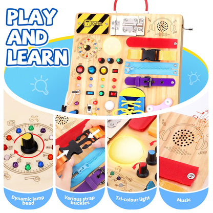 Montessori Busy Board for Toddlers 1-3 Years