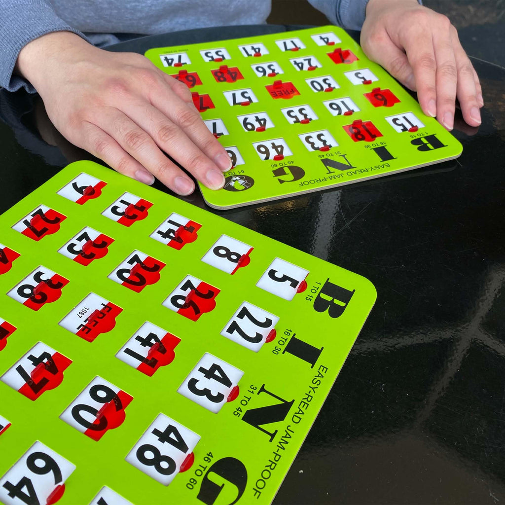 Large Print Bingo Cards with Sliding Windows