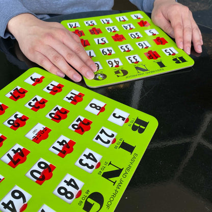 Large Print Bingo Cards with Sliding Windows