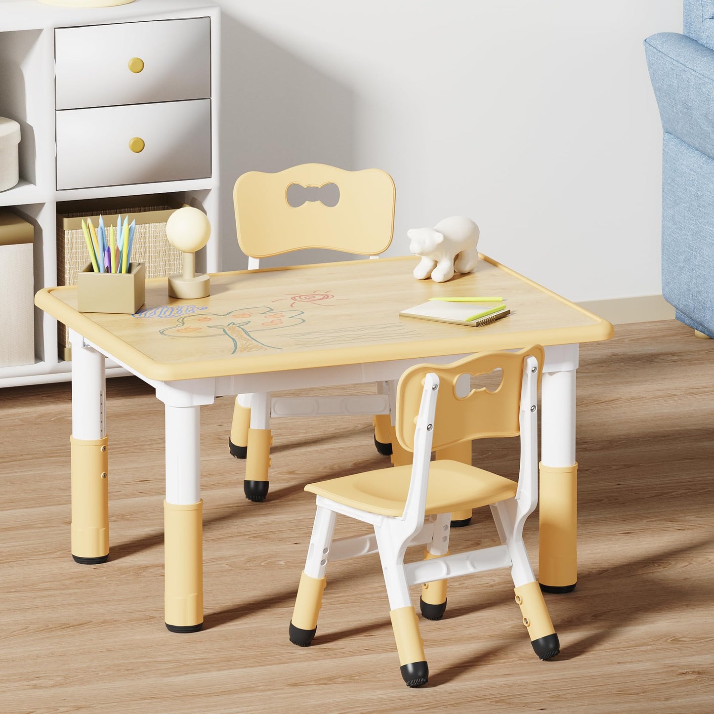 Adjustable Toddler Table and Chair Set