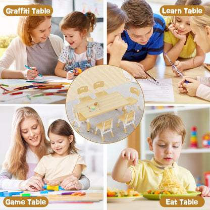 Brelley Height Adjustable Toddler Table and 6 Chairs Set