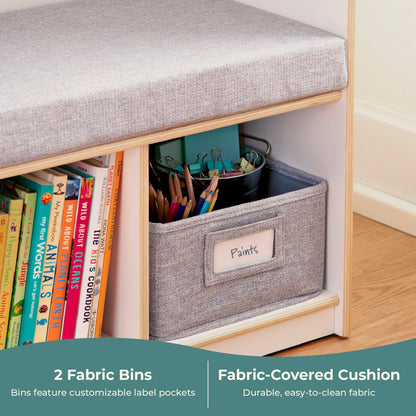Kids Reading Nook Wooden Bookshelf with Storage
