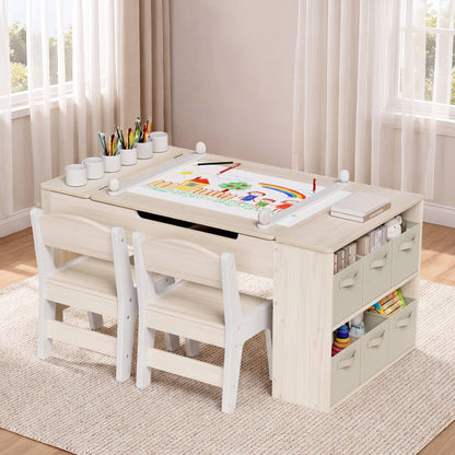 3-in-1 Kids Art Table and Easel Set