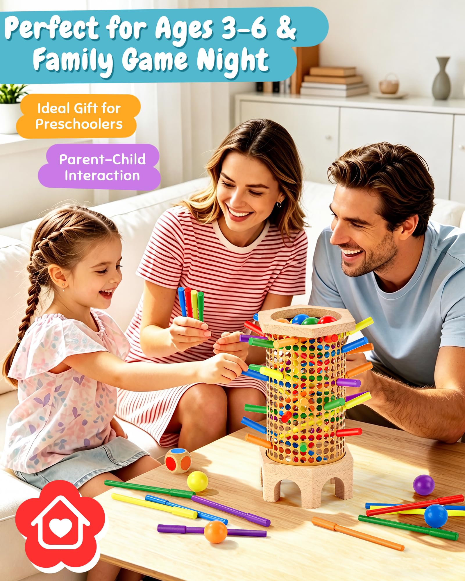 Wooden Stick Tower Montessori Game for Kids