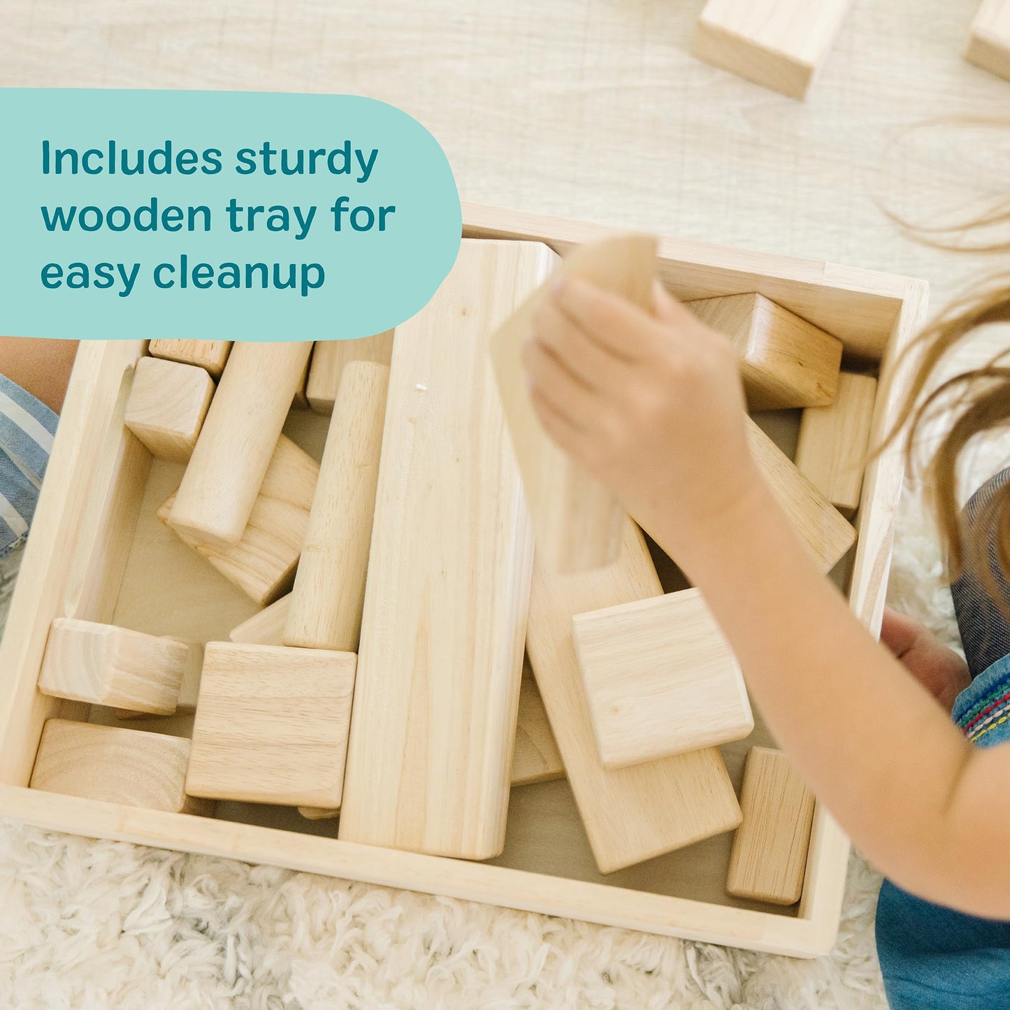 60-Piece Wooden Building Blocks Set