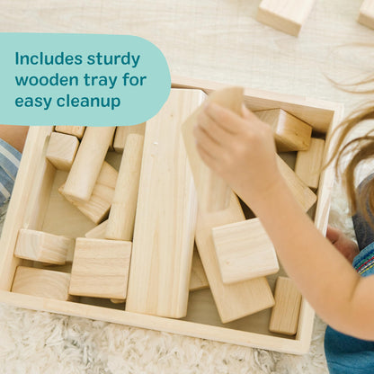 60-Piece Wooden Building Blocks Set