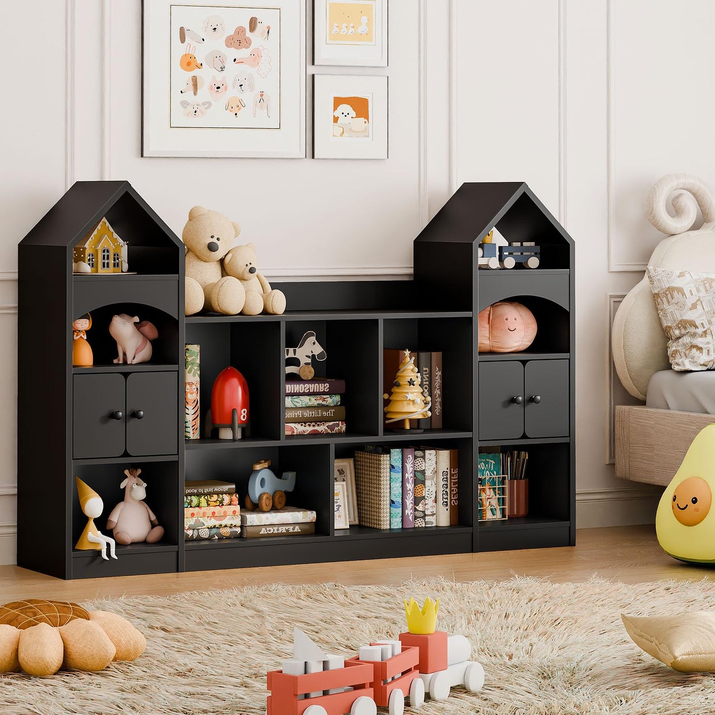 Castle Shape Kids Bookshelf & Toy Storage Organizer