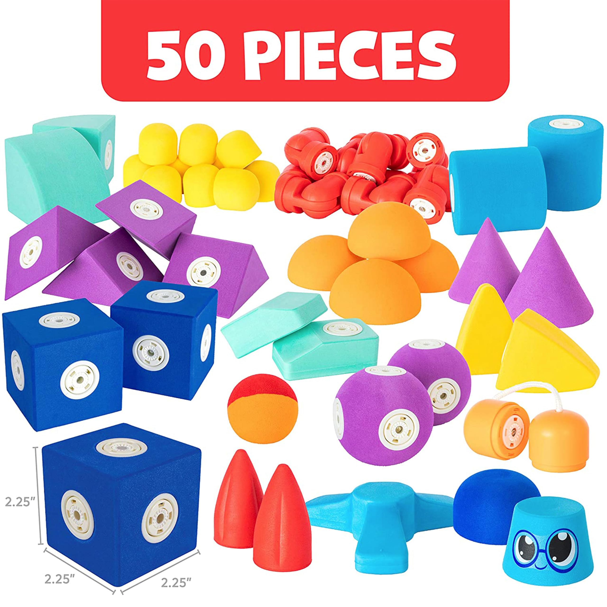Blockaroo Magnetic Foam Blocks – STEM Preschool Toys for Children, Toddlers, Boys and Girls, The Ultimate Bath Toy – Bath Building Blocks, Engineering Toys for Kids 3-6